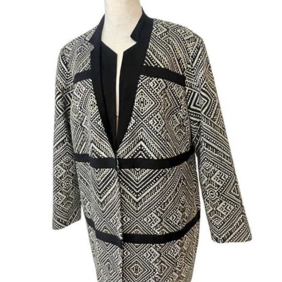 Chico’s 3 Black Label black and metallic gold jacket XL - Picture 3 of 6